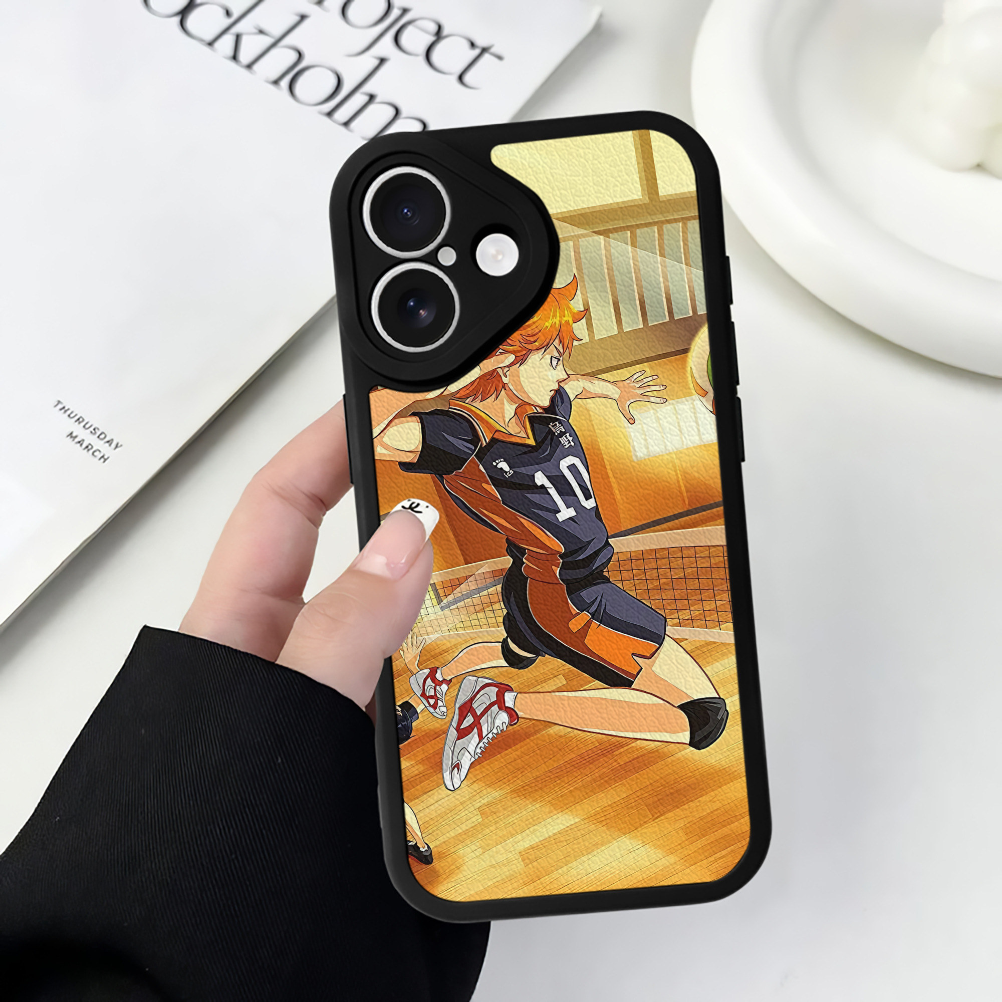 （画像用） ハイキュー!! Haikyu!! 【iPhone 16シリーズ対応】シリコンスマホケース（レザー調） 材質：シリコン